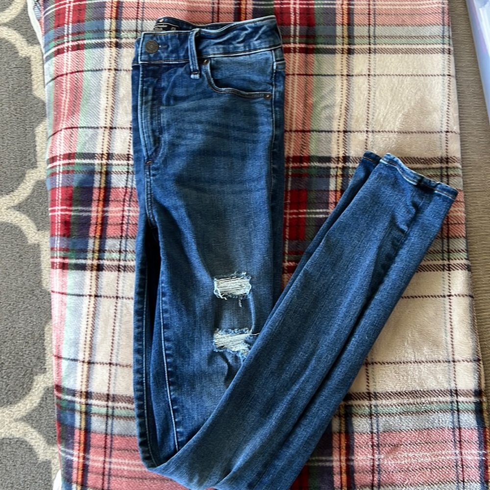Abercrombie & Fitch High rise super skinny ripped jeans